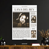 Lana Del Rey Newspaper Style Poster